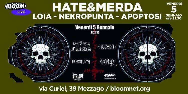 Hate & Merda insieme ai Loia, un concerto al Bloom di Mezzago