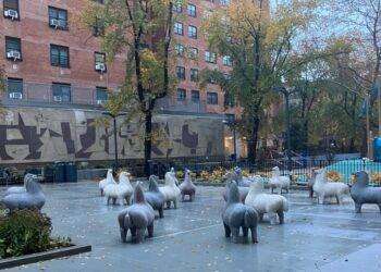 I cavallini di Nivola restaurati tornano al loro posto a NY