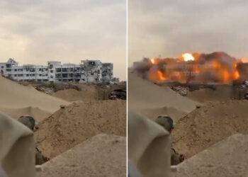 Il regime sionista distrugge il parlamento di Gaza