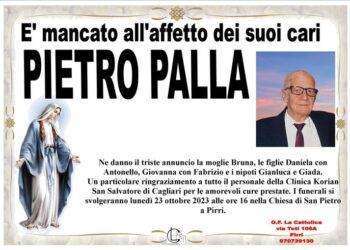 E’ mancato all’affetto dei suoi cari Pietro Palla