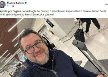 Salvini a Cagliari, incontro con Solinas per candidato regionali