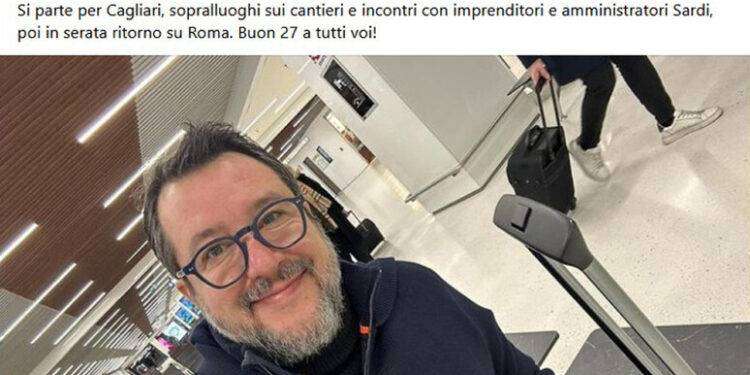 Salvini a Cagliari, incontro con Solinas per candidato regionali