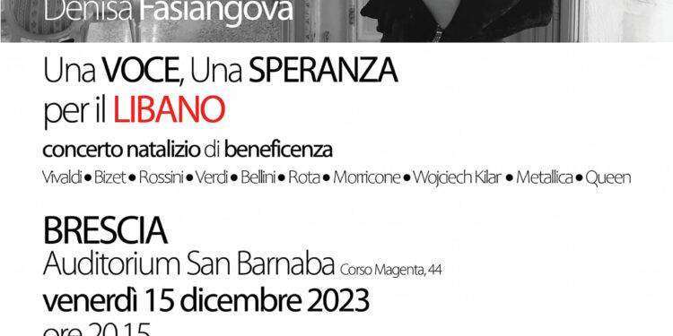 Una Voce, Una Speranza per il Libano. Concerto natalizio di beneficenza con il soprano Denisa Fasiangova