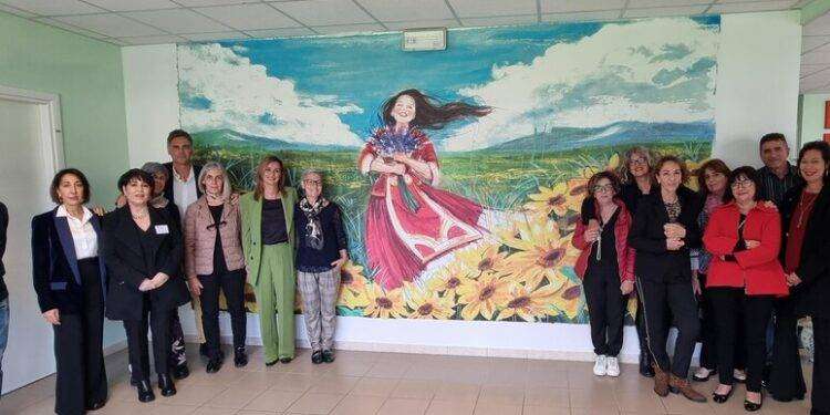 Un murale dell’artista Brovelli all’Hospice di Oristano