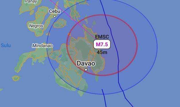 Violentissimo terremoto di magnitudo 7.6 a largo delle Filippine, allerta tsunami