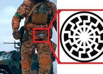 Neonazista ucraino sgomma su un blindato italiano