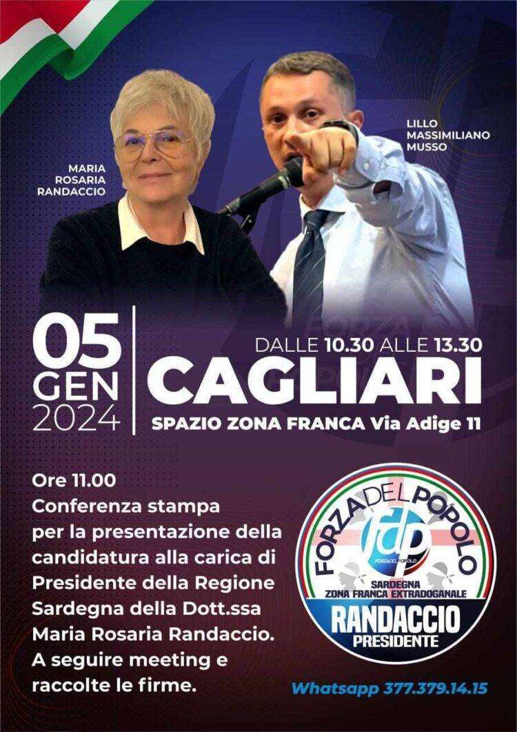 Elezioni in Sardegna, arriva in Sardegna il leader di Forza del Popolo