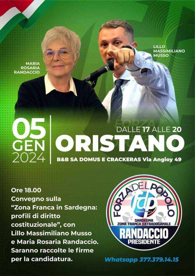 Elezioni in Sardegna, arriva in Sardegna il leader di Forza del Popolo