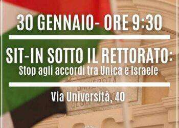 Università Cagliari, sit-in il 30 gennaio degli studenti pro Palestina: “Stop accordi tra Unica e Israele”