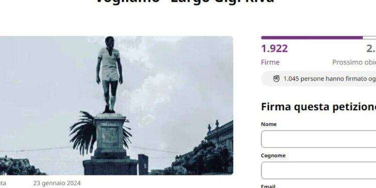 ‘Largo Gigi Riva’, firme on line per cambio nome strada Cagliari
