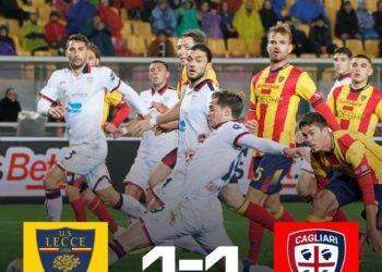Oristanio risponde a Gendrey, Lecce-Cagliari 1-1