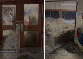 Isole Marshall, la mareggiata distrugge edificio di una base militare americana