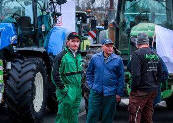 Gli agricoltori belgi verso blocco del porto di Zeebrugge