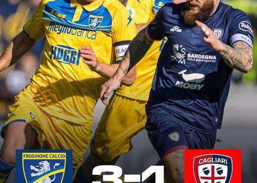 Calcio, brutta sconfitta del Cagliari a Frosinone