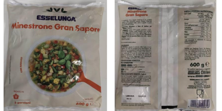 Esselunga richiama e ritira dagli scaffali un lotto di Minestrone Gran Sapore surgelato