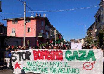 Scontri al corteo contro presenza Israele a Fiera Vicenza
