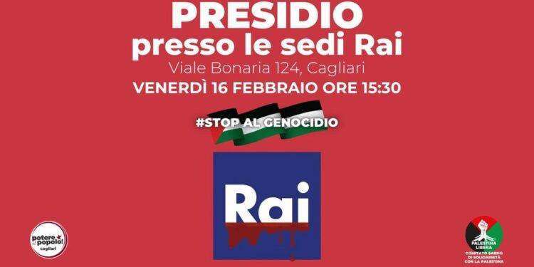 Genocidio a Gaza, sit-in davanti alla Rai a Cagliari