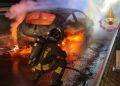 Auto in fiamme nella notte tra statale 554 e Fonsarda