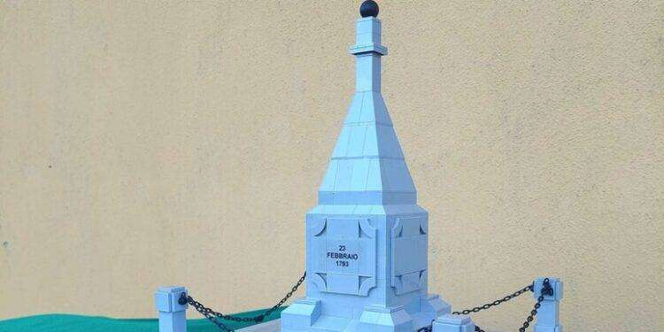 Monumento a Millelire di La Maddalena in un diorama Lego