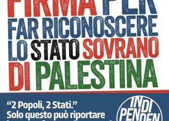 Indipendenza lancia la raccolta di firme nazionale per il riconoscimento dello stato palestinese