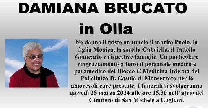 E’ mancata all’affetto dei suoi cari Damiana Brucato