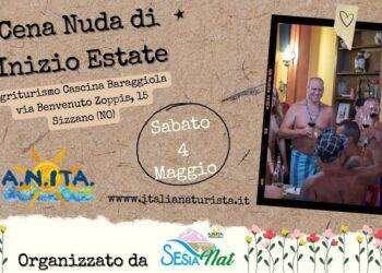 Naturismo, prima cena nuda di inizio estate a Sizzano (NO)