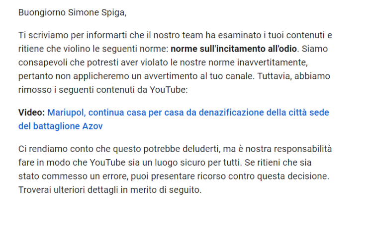 Youtube e l’unica verità possibile: quella americana