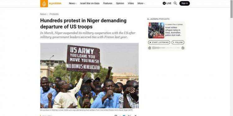 In Niger migliaia di persone in strada per chiedere il ritiro delle truppe americane dal Paese
