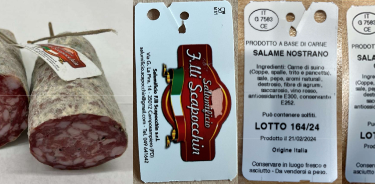 Il Ministero della Salute richiama salame nostrano per listeria