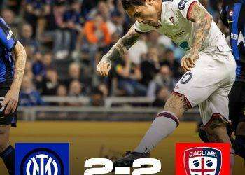 Un bel Cagliari aggancia all’ultimo l’Inter: a Milano finisce 2 a 2