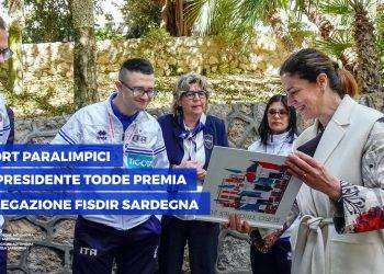 Sport paralimpici: la Presidente Todde premia delegazione Fisdir Sardegna