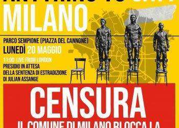 Il Comune di Milano nega il suolo pubblico per un’opera raffigurante Assange