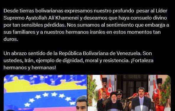 Maduro sulla morte del Presidente Raisi: “Sono profondamente addolorato”