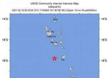 Terremoto di magnitudo 6.3 vicino all’arcipelago di Vanuatu