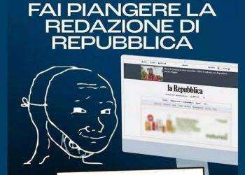 Europee, Atreju contro Repubblica: ‘Falli piangere, vota Giorgia’. Ai colleghi la solidarietà del sindacato