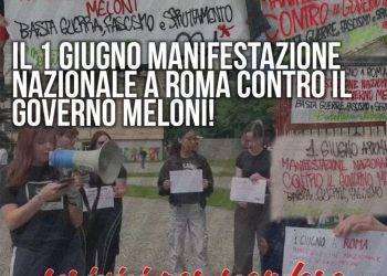 1 giugno manifestazione nazionale contro il Governo Meloni a Roma