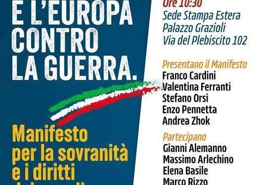 Elezioni europee, presentazione del Manifesto contro la guerra: Alemanno e Rizzo insieme contro l’unipolarismo