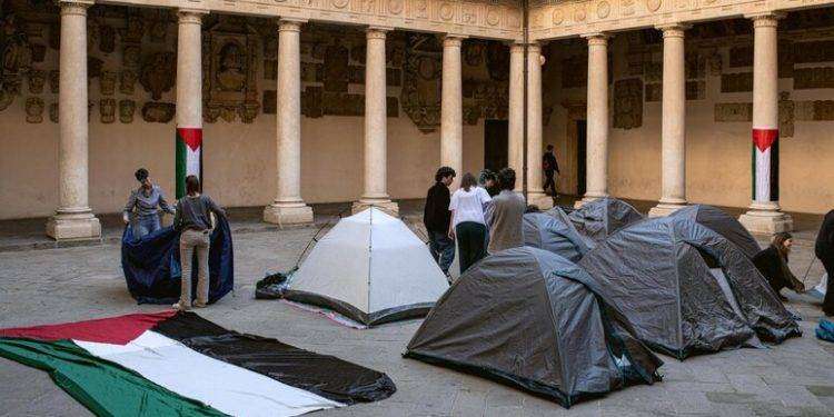 Tende all’Università di Padova a sostegno della Palestina