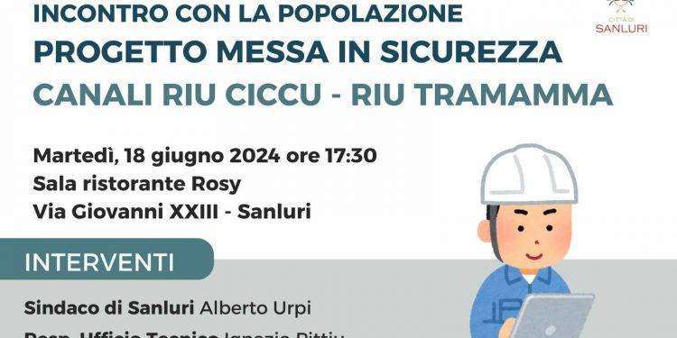 Sanluri, incontro con la popolazione sul progetto di messa in sicurezza dei canali Riu Ciccu e Riu Tramamma