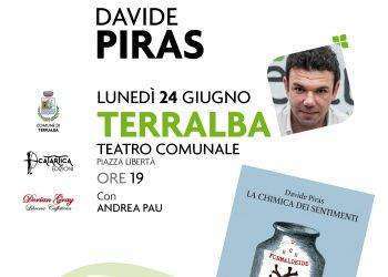 Lunedì 24 giugno, Davide Piras presenta il suo nuovo romanzo “La chimica dei sentimenti” a Terralba