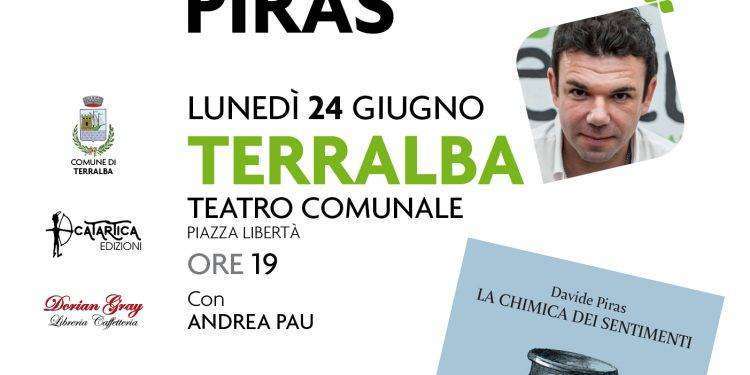 Lunedì 24 giugno, Davide Piras presenta il suo nuovo romanzo “La chimica dei sentimenti” a Terralba