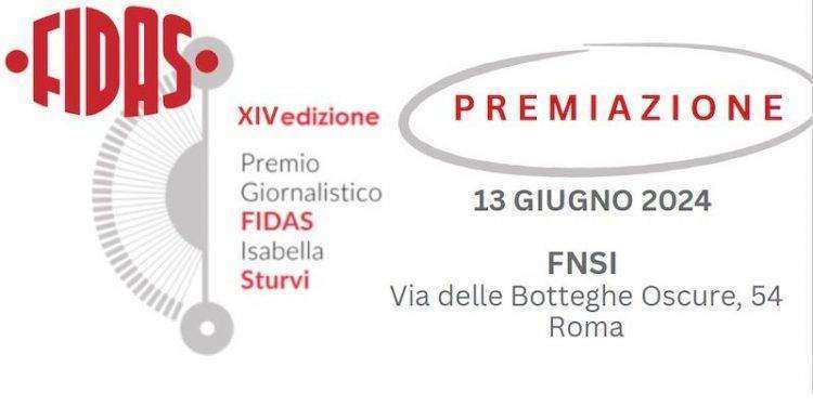 Premio Fidas – Isabella Sturvi, ecco i vincitori. Il 13 giugno in Fnsi la cerimonia di consegna
