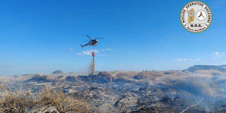 Fiamme vicino a Molentargius: salvata la zona umida del Parco Naturale