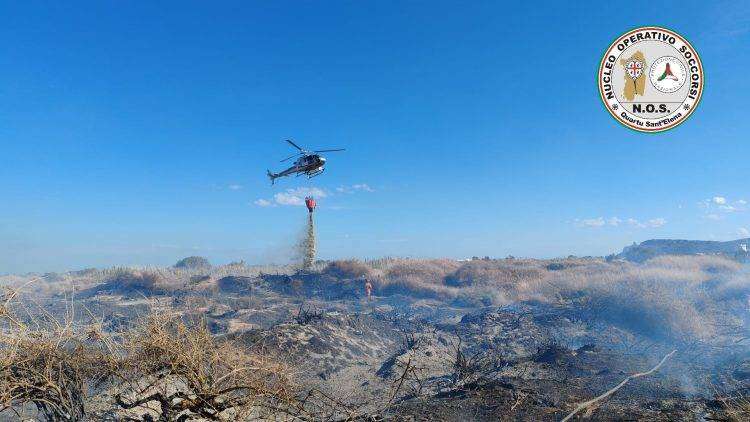 Fiamme vicino a Molentargius: salvata la zona umida del Parco Naturale