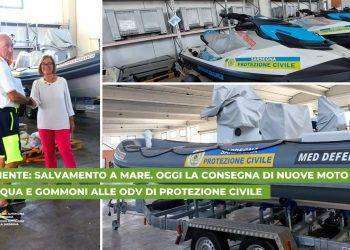 Ambiente: salvamento a mare, consegnate nuove moto d’acqua e gommoni alle Odv di Protezione civile