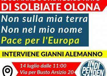 Indipendenza, presidio contro il nuovo comando NATO di Solbiate Olona