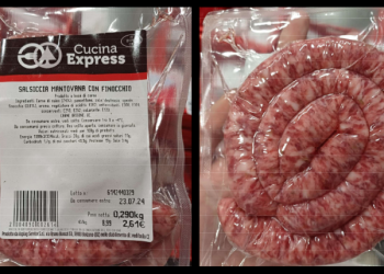 Richiamata salsiccia mantovana con finocchio per potenziale tossinfezione