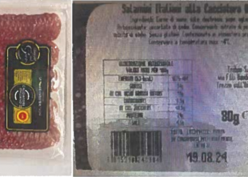 Richiamo dei salamini alla cacciatora: possibile presenza listeria