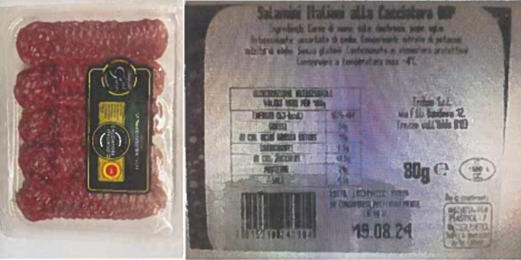 Richiamo dei salamini alla cacciatora: possibile presenza listeria