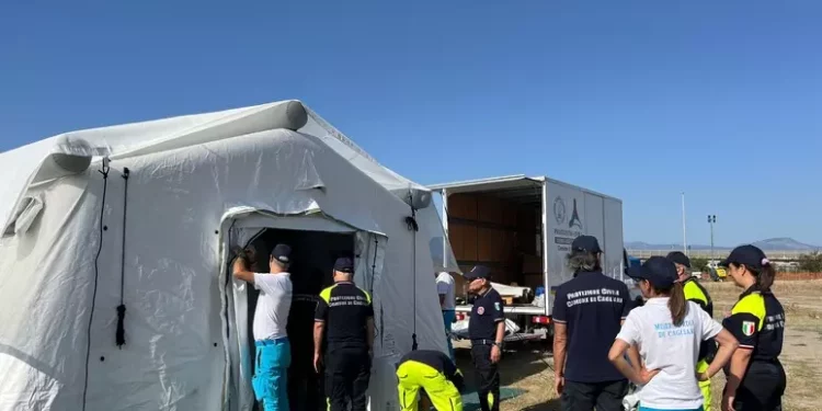 Esercitazione di Protezione civile in via San Paolo a Cagliari